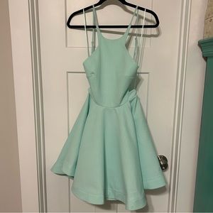 Backless skater dress with cutouts